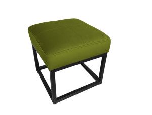 Pufa MAX tkanina Welur loft ławka podnóżek metal : Kolor Stelaża - Czarny , Kolor tkaniny - VELVET - BL75, Typ tkaniny - Velvet