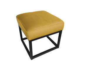 Pufa MAX tkanina Welur loft ławka podnóżek metal : Kolor Stelaża - Czarny , Kolor tkaniny - VELVET - MG15, Typ tkaniny - Velvet