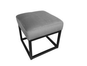 Pufa MAX tkanina Welur loft ławka podnóżek metal : Kolor Stelaża - Czarny , Kolor tkaniny - VELVET - MG17, Typ tkaniny - Velvet