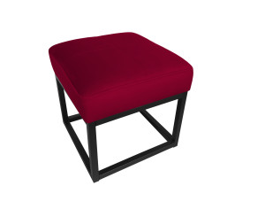 Pufa MAX tkanina Welur loft ławka podnóżek metal : Kolor Stelaża - Czarny , Kolor tkaniny - VELVET - MG31, Typ tkaniny - Velvet