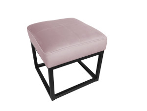 Pufa MAX tkanina Welur loft ławka podnóżek metal : Kolor Stelaża - Czarny , Kolor tkaniny - VELVET - MG55, Typ tkaniny - Velvet