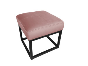 Pufa MAX tkanina Welur loft ławka podnóżek metal : Kolor Stelaża - Czarny , Kolor tkaniny - VELVET - MG58, Typ tkaniny - Velvet