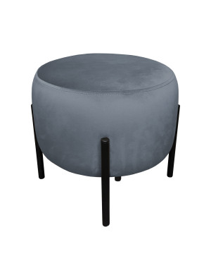 Pufa OLA loft ławka podnóżek metal : Kolor Stelaża - Czarny , Kolor tkaniny - VELVET - BL14, Typ tkaniny - Velvet