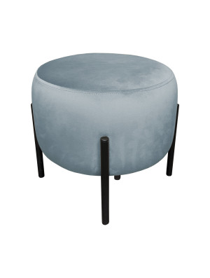 Pufa OLA loft ławka podnóżek metal : Kolor Stelaża - Czarny , Kolor tkaniny - VELVET - BL06, Typ tkaniny - Velvet