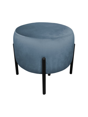 Pufa OLA loft ławka podnóżek metal : Kolor Stelaża - Czarny , Kolor tkaniny - VELVET - MG33, Typ tkaniny - Velvet
