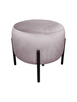 Pufa OLA loft ławka podnóżek metal : Kolor Stelaża - Czarny , Kolor tkaniny - VELVET - MG55, Typ tkaniny - Velvet