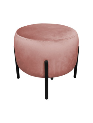 Pufa OLA loft ławka podnóżek metal : Kolor Stelaża - Czarny , Kolor tkaniny - VELVET - MG58, Typ tkaniny - Velvet