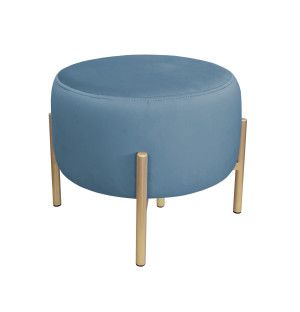 Pufa OLA loft ławka podnóżek metal : Kolor Stelaża - Złoty, Kolor tkaniny - VELVET - MG33, Typ tkaniny - Velvet