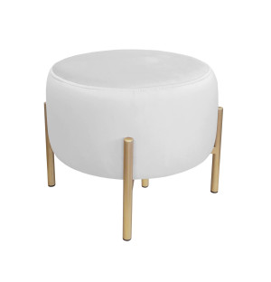 Pufa OLA loft ławka podnóżek metal : Kolor Stelaża - Złoty, Kolor tkaniny - VELVET - MG39, Typ tkaniny - Velvet