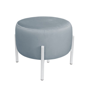 Pufa OLA loft ławka podnóżek metal : Kolor Stelaża - Biały, Kolor tkaniny - VELVET - BL06, Typ tkaniny - Velvet