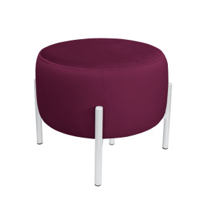Pufa OLA loft ławka podnóżek metal : Kolor Stelaża - Biały, Kolor tkaniny - VELVET - MG02, Typ tkaniny - Velvet