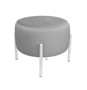 Pufa OLA loft ławka podnóżek metal : Kolor Stelaża - Biały, Kolor tkaniny - VELVET - MG17, Typ tkaniny - Velvet