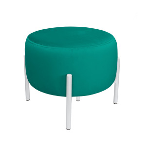 Pufa OLA loft ławka podnóżek metal : Kolor Stelaża - Biały, Kolor tkaniny - VELVET - MG20, Typ tkaniny - Velvet
