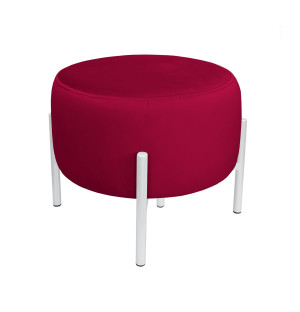 Pufa OLA loft ławka podnóżek metal : Kolor Stelaża - Biały, Kolor tkaniny - VELVET - MG31, Typ tkaniny - Velvet