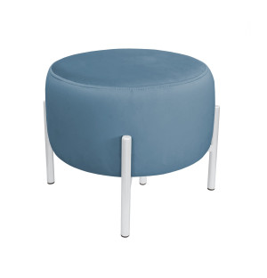 Pufa OLA loft ławka podnóżek metal : Kolor Stelaża - Biały, Kolor tkaniny - VELVET - MG33, Typ tkaniny - Velvet