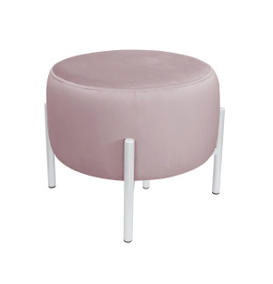 Pufa OLA loft ławka podnóżek metal : Kolor Stelaża - Biały, Kolor tkaniny - VELVET - MG55, Typ tkaniny - Velvet