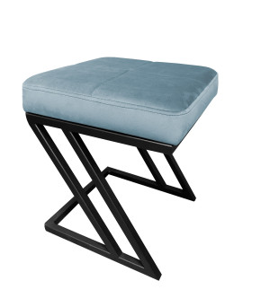 Pufa ZETA tkanina Welur loft ławka podnóżek metal : Kolor Stelaża - Czarny , Kolor tkaniny - VELVET - BL06, Typ tkaniny - Velvet