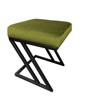 Pufa ZETA tkanina Welur loft ławka podnóżek metal : Kolor Stelaża - Czarny , Kolor tkaniny - VELVET - BL75, Typ tkaniny - Velvet