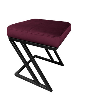 Pufa ZETA tkanina Welur loft ławka podnóżek metal : Kolor Stelaża - Czarny , Kolor tkaniny - VELVET - MG02, Typ tkaniny - Velvet