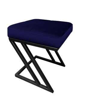 Pufa ZETA tkanina Welur loft ławka podnóżek metal : Kolor Stelaża - Czarny , Kolor tkaniny - VELVET - MG16, Typ tkaniny - Velvet