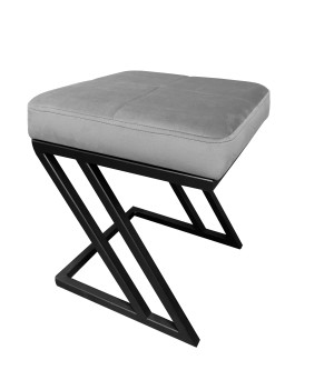 Pufa ZETA tkanina Welur loft ławka podnóżek metal : Kolor Stelaża - Czarny , Kolor tkaniny - VELVET - MG17, Typ tkaniny - Velvet