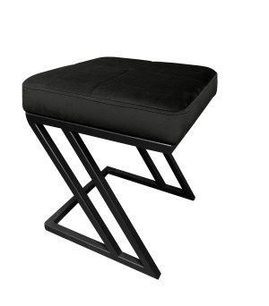 Pufa ZETA tkanina Welur loft ławka podnóżek metal : Kolor Stelaża - Czarny , Kolor tkaniny - VELVET - MG19, Typ tkaniny - Velvet