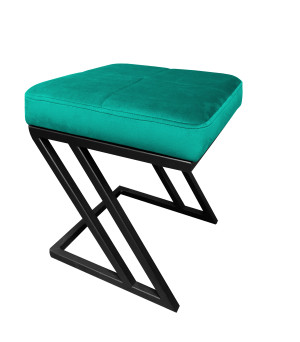 Pufa ZETA tkanina Welur loft ławka podnóżek metal : Kolor Stelaża - Czarny , Kolor tkaniny - VELVET - MG20, Typ tkaniny - Velvet