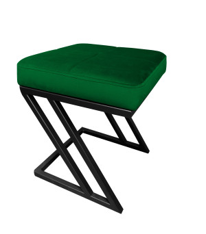 Pufa ZETA tkanina Welur loft ławka podnóżek metal : Kolor Stelaża - Czarny , Kolor tkaniny - VELVET - MG25, Typ tkaniny - Velvet