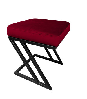 Pufa ZETA tkanina Welur loft ławka podnóżek metal : Kolor Stelaża - Czarny , Kolor tkaniny - VELVET - MG31, Typ tkaniny - Velvet