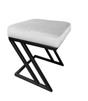 Pufa ZETA tkanina Welur loft ławka podnóżek metal : Kolor Stelaża - Czarny , Kolor tkaniny - VELVET - MG39, Typ tkaniny - Velvet