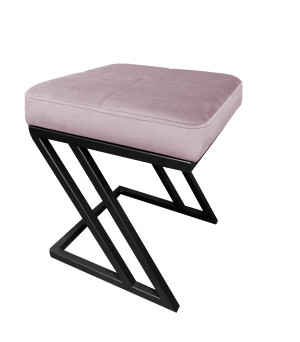 Pufa ZETA tkanina Welur loft ławka podnóżek metal : Kolor Stelaża - Czarny , Kolor tkaniny - VELVET - MG55, Typ tkaniny - Velvet