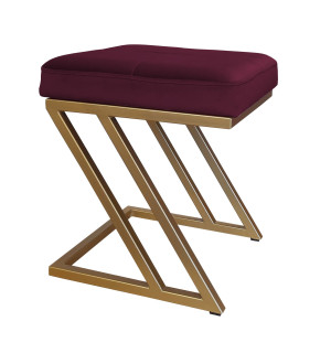 Pufa ZETA tkanina Welur loft ławka podnóżek metal : Kolor Stelaża - Złoty, Kolor tkaniny - VELVET - MG02, Typ tkaniny - Velvet