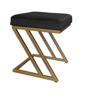 Pufa ZETA tkanina Welur loft ławka podnóżek metal : Kolor Stelaża - Złoty, Kolor tkaniny - VELVET - MG19, Typ tkaniny - Velvet
