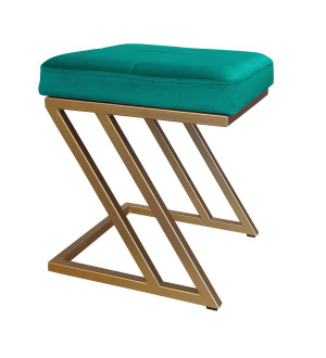 Pufa ZETA tkanina Welur loft ławka podnóżek metal : Kolor Stelaża - Złoty, Kolor tkaniny - VELVET - MG20, Typ tkaniny - Velvet