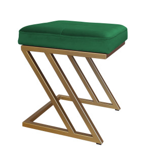 Pufa ZETA tkanina Welur loft ławka podnóżek metal : Kolor Stelaża - Złoty, Kolor tkaniny - VELVET - MG25, Typ tkaniny - Velvet
