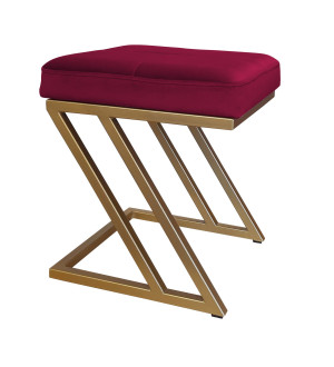 Pufa ZETA tkanina Welur loft ławka podnóżek metal : Kolor Stelaża - Złoty, Kolor tkaniny - VELVET - MG31, Typ tkaniny - Velvet