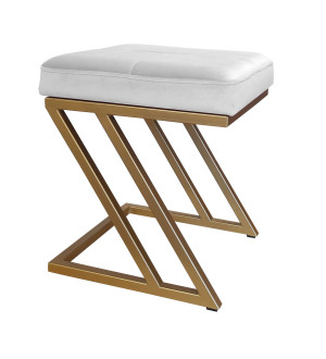Pufa ZETA tkanina Welur loft ławka podnóżek metal : Kolor Stelaża - Złoty, Kolor tkaniny - VELVET - MG39, Typ tkaniny - Velvet