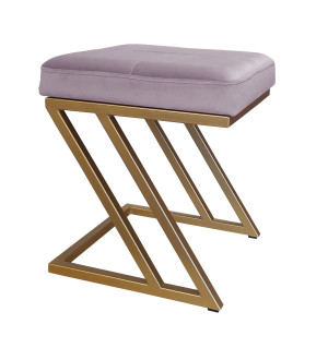 Pufa ZETA tkanina Welur loft ławka podnóżek metal : Kolor Stelaża - Złoty, Kolor tkaniny - VELVET - MG55, Typ tkaniny - Velvet