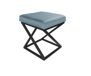 Pufa ZOA tkanina Welur loft ławka podnóżek metal : Kolor Stelaża - Czarny , Kolor tkaniny - VELVET - BL06, Typ tkaniny - Velvet