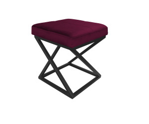 Pufa ZOA tkanina Welur loft ławka podnóżek metal : Kolor Stelaża - Czarny , Kolor tkaniny - VELVET - MG02, Typ tkaniny - Velvet