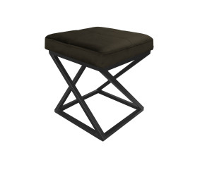 Pufa ZOA tkanina Welur loft ławka podnóżek metal : Kolor Stelaża - Czarny , Kolor tkaniny - VELVET - MG05, Typ tkaniny - Velvet