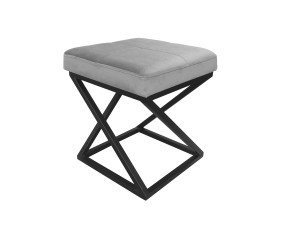 Pufa ZOA tkanina Welur loft ławka podnóżek metal : Kolor Stelaża - Czarny , Kolor tkaniny - VELVET - MG17, Typ tkaniny - Velvet