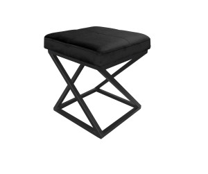 Pufa ZOA tkanina Welur loft ławka podnóżek metal : Kolor Stelaża - Czarny , Kolor tkaniny - VELVET - MG19, Typ tkaniny - Velvet
