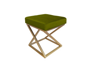 Pufa ZOA tkanina Welur loft ławka podnóżek metal : Kolor Stelaża - Złoty, Kolor tkaniny - VELVET - BL75, Typ tkaniny - Velvet