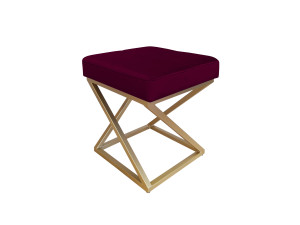 Pufa ZOA tkanina Welur loft ławka podnóżek metal : Kolor Stelaża - Złoty, Kolor tkaniny - VELVET - MG02, Typ tkaniny - Velvet