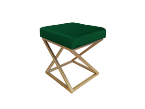 Pufa ZOA tkanina Welur loft ławka podnóżek metal : Kolor Stelaża - Złoty, Kolor tkaniny - VELVET - MG25, Typ tkaniny - Velvet