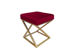 Pufa ZOA tkanina Welur loft ławka podnóżek metal : Kolor Stelaża - Złoty, Kolor tkaniny - VELVET - MG31, Typ tkaniny - Velvet