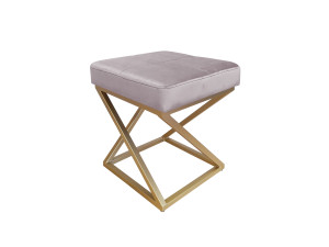 Pufa ZOA tkanina Welur loft ławka podnóżek metal : Kolor Stelaża - Złoty, Kolor tkaniny - VELVET - MG55, Typ tkaniny - Velvet