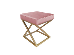 Pufa ZOA tkanina Welur loft ławka podnóżek metal : Kolor Stelaża - Złoty, Kolor tkaniny - VELVET - MG58, Typ tkaniny - Velvet
