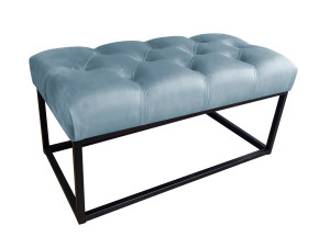 Ławka CHESTERFIELD tkanina Welur loft ławka metal : Kolor Stelaża - Czarny , Kolor tkaniny - VELVET - BL06, Typ tkaniny - Velvet